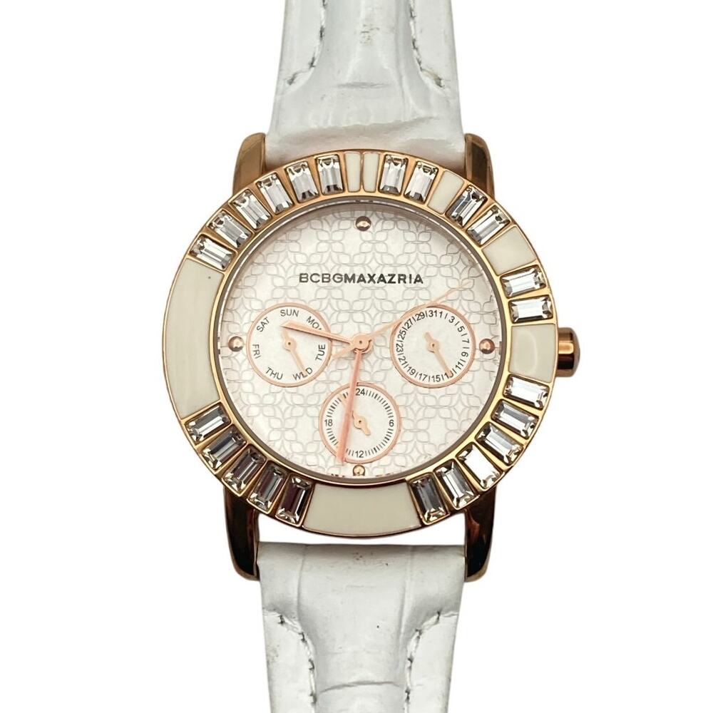 BCBG Maxazria BG6406 Women's Chronograph Watch 38mm - New Battery WR Adjustable